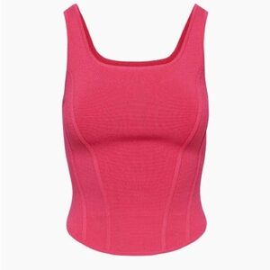 Pink Ribbed Tank Top 	Babaton
SCULPT KNIT BUSTIER WAIST TANK